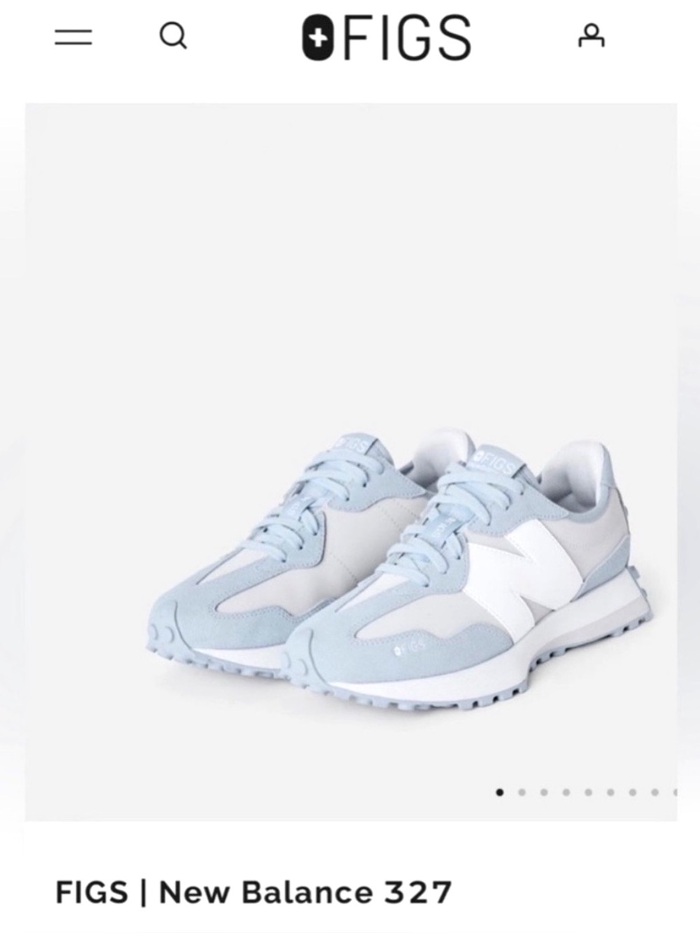 FIGS NWT New Balance 327 light dusty blue - Picture 2 of 8